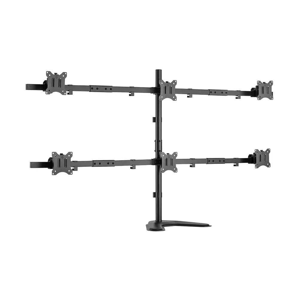 Free Standing Pole Mount Six-Screen Monitor Mount Tabletop Stand